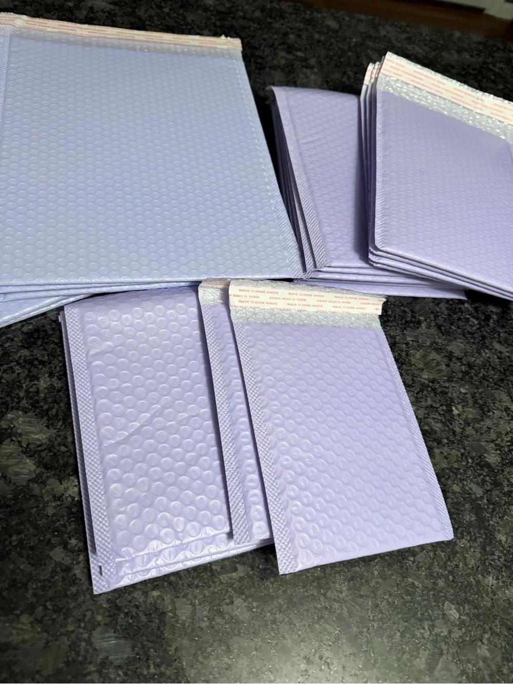 Bundle of 20 Bubble Mailers Lavender Purple Protective Packaging Various Sizes